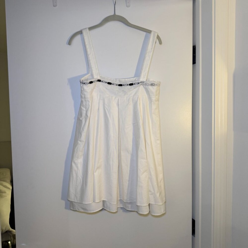 Reformation White Mini Dress with Black Ribbon - Picture 4 of 4